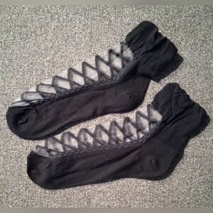 Black Retro Sheer Socks
